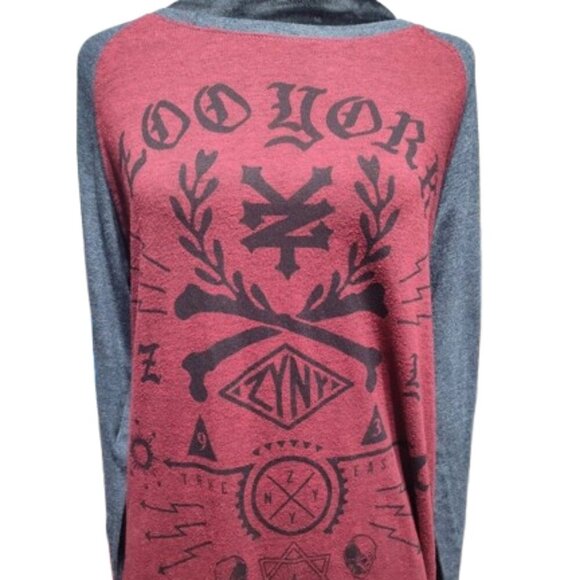 Zoo York Round Neck Long Sleeve Women's' Size M/M/M Skater Shirt Gray, and Red - Picture 1 of 10